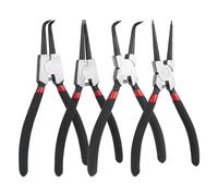XTDMJ Lot de 4 alicates para arandelas de ajuste de 180 mm con bolsa portátil - Alicate para arandelas de ajuste interiores y exteriores - Alicates rectos y curvos