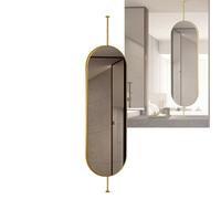 XTGDIEM Espejo De Baño Ovalado con Barra Metal Montada En El Techo