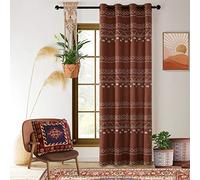 XTMYI Cortinas Bohemias de Terracota para Dormitorio, decoración Hippie Occidental, semiopacas, Retro, de Mediados de Siglo, Aztecas, rústicas, Bohemias, para Ventana de Sala de Estar, 84 Pulgadas de