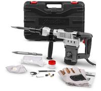 XtremepowerUS 1400W Demolition Electric Jack Hammer Concrete Breaker Trigger Lock with (2) Chisel Bit with Carrying Case