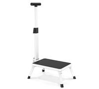 Xtsuen Taburete plegable con pasamanos, pasamanos de altura ajustable, escalones de 1 escalón, escalera doméstica antideslizante, escalera de un solo nivel para camping, cocina, baño, etc