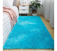 XUEDNGM Alfombra Alfombra Salon 190 x 240 cm Suaves de La Pelusa, Lavable y Antideslizante, Muy Suave Alfombra Shaggy Pelo Alfombras de Habitacion Modernas para Salón, Azul Cielo