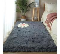 XUEDNGM Alfombra Alfombra Salon 50 x 100 cm Suaves de La Pelusa, Lavable y Antideslizante, Muy Suave Alfombra Suave Lavable Alfombras Mullidas de Interior para Salón, Gris