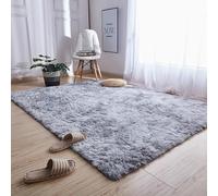 XUEDNGM Alfombra de Pelo Largo 120 x 270 cm Suaves de La Pelusa, Lavable y Antideslizante, Muy Suave Alfombra Suave para Salón Washable Rugs Living Room para Salón, Gris Claro