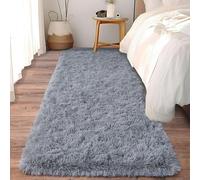 XUEDNGM Alfombra Moderna Alfombras Salon 75 x 185 cm Parte Inferior Antideslizante, Mullida, Super Suaves Alfombra Rectangular Alfombra Mullida para Dormitorio, Gris