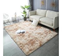 XUEDNGM Alfombra Salón Alfombra de Salón 150 x 180 cm Modernas Pelo Largo Lavables, Suave, Esponjosa, Antideslizante Alfombra Sala de Estar-Dormitorio Alfombra Esponjosa para Salón, Beige
