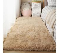 XUEDNGM Alfombras Dormitorio Modernas 70 x 100 cm Parte Inferior Antideslizante, Lavable hasta 30 Grados, Muy Suave Alfombras Salón Grandes Pelo Largo para Salón, Camello