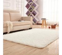 XUEDNGM Alfombras Salón Alfombras Modernas 60 x 240 cm Parte Inferior Antideslizante, Lavable hasta 30 Grados, Muy Suave Alfombras Salón Grandes Pelo Largo para Salón, Blanco