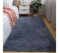 XUEDNGM Alfombras Salón Pelo Largo 120 x 180 cm Suaves de La Pelusa, Lavable y Antideslizante, Muy Suave Alfombra Sala de Estar-Dormitorio Alfombra Moderna para Salón, Gris