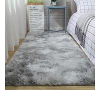 XUEDNGM Alfombras Salón Pelo Largo 70 x 140 cm Modernas Pelo Largo Lavables, Suave, Esponjosa, Antideslizante Alfombras Suaves Lavables Alfombras Antideslizantes para Salón, Gris Claro