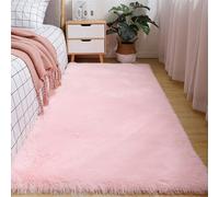 XUEDNGM Alfombras Salón Pelo Largo 90 x 180 cm Modernas Pelo Largo Lavables, Suave, Esponjosa, Antideslizante Alfombra Sala de Estar-Dormitorio Alfombra Moderna para Salón, Rosa