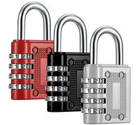 XUIIOSOOKP 3 Pcs candado taquilla Candado Combinacion 4 Digitos Metal