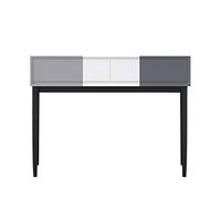 Xumh2024-3 tocador Escritorio Blanco y Gris con 2 cajones Cómoda Minimalista Moderna Dormitorio Pequeño apartamento de Mesa Espejo Maquillaje Gabinete de organizadores(Grande)