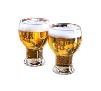 Xumh2024-3 vasos de vidrio Juego de 2 vasos cerveza artesanal, pinta 15.3 oz, transparentes gran capacidad Cristalería de cocina