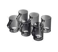 Xumh2024-3 vasos de vidrio Juego de 6 tazas vidrio transparente con asa, 8. oz Cristalería de cocina(Grey)