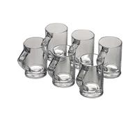 Xumh2024-3 vasos de vidrio Juego de 6 tazas vidrio transparente con asa, 8. oz Cristalería de cocina(Transparent)