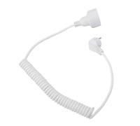 XUMIUZIY Cable de Extensión Cable Espiral Flexible 0,8-2 M Ajustable para Uso en el Hogar Oficina Al Aire Libre Blanco 16A (Enchufe de la UE)
