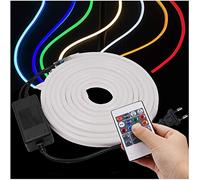 XUNATA 2 metros Tira de neón LED RGB flexible, 220V SMD 2835 120leds / m Cuerda, tubo de luz de tira LED regulable con 20 teclas de control remoto