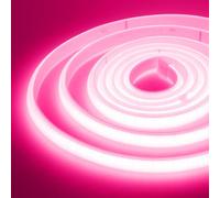 XUNATA 20m LED Neon Flexible 220V, Tira de LED COB con Cable de Alimentación, Alto brillo 288 LEDs/m, Cada Corte de 50 cm, IP65 Impermeable Luz de Cuerda- Rosa