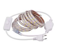 XUNATA 20m Tira de LED con Interruptor Rojo, 220V 5050 LED SMD 60 Unidades/m Luz Cuerda Dimmable, IP67 Impermeable Decoración Interior