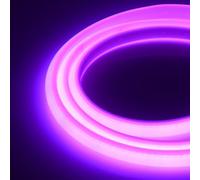 XUNATA 4m LED Neon Flexible 220V, Tira de LED COB con Cable de Alimentación, Alto brillo 288 LEDs/m, Cada Corte de 50 cm, IP65 Impermeable Luz de Cuerda- Morado
