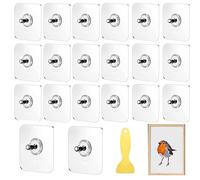 XWCHASA 20Pcs unidades ganchos para cuadros de pared adhesivos, Clavo Adhesivo, Heavy Duty Parches Autoadhesivos Pared, gancho transparente clavo libre impermeable para Baño Cocina Pared Cuadro