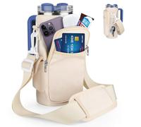 Xxerciz Bolsa de transporte para botella de agua Stanley de 40/30 onzas con bolsillo para teléfono, bolsa de nailon para botella de agua con correa ajustable y mosquetón para accesorios de copa