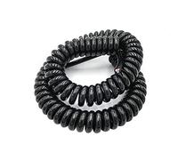 XXHNBF Cable de extensión en Espiral, Cable en Espiral Negro multinúcleo de 2/3/4/6/8 Hilos. Extensible for Cables tensión. Pasadores espirales Resorte 0,2 mm a 1,5(3 Core,15 AWG 1.5mm)