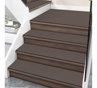 XXIUDEE Alfombra de seguridad para peldaños de escalera para niños, ancianos, mascotas, alfombras para interiores con respaldo de goma antideslizante (70 x 30 cm, 1 unidad, marrón)