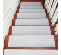 XXIUDEE Alfombrillas de seguridad autoadhesivas para escaleras, protección para interiores, alfombrillas para peldaños de escalera para niños, ancianos, mascotas (75 x 20 cm, 1 unidad, gris)