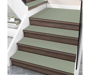 XXIUDEE Tapetes de seguridad para peldaños de escaleras para niños y mascotas mayores, alfombras para interiores con respaldo de goma antideslizante (80 x 30 cm, 7 unidades, verde)