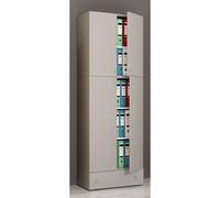 XXL gabinete de oficina con 5 compartimentos y un cajón / gabinete de archivo moderno con puertas giratorias / dimensiones aprox. H. 200 x W. 70 x D. 39 cm – Lona 5 compartimentos
