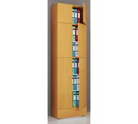 Gabinete de oficina XXL con 5 compartimentos con fijación y cajón / gabinete de archivo moderno con puertas giratorias / dimensiones aprox. H. 240 x W. 70 x D. 39 cm – Lona 5 compartimentos