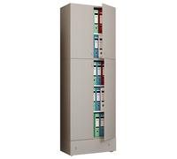 XXL gabinete de oficina con 5 compartimentos y un cajón / gabinete de archivo moderno con puertas giratorias / dimensiones aprox. H. 200 x W. 70 x D. 39 cm – Lona 5 compartimentos