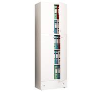 XXL gabinete de oficina con 5 compartimentos y un cajón / gabinete de archivo moderno con puertas giratorias / dimensiones aprox. H. 200 x W. 70 x D. 39 cm – Lona 5 compartimentos