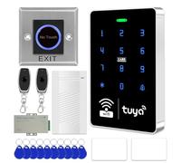 XYBkey TUYA - Controlador de acceso WiFi con teclado táctil RFID impermeable, fuente de alimentación, interruptor de sensor de metal, timbre, abridor de puerta remoto inteligente, desbloqueo remoto de