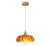 XYBZJP Pantalla colgante en forma de flor creativa, lámpara de araña de color retro, luz colgante de vidrio de metal de estilo simple, accesorios de iluminación de decoración de dormitorio de comedor
