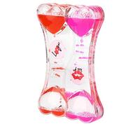 Xyntor Heart Pattern Hourglass Floating Oil Clock | Desk Decoration Timer for Time Management/Relaxing Mood | Liquid Timer Illusion Ornament for Office/Home | 5.3 Inch Plastic Timer (SY01 Pink + Red)