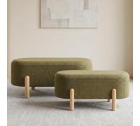 Ya-Home Juego de 2 Baúl Almacenaje Dormitorio Banco Pie de Cama,Verde