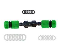 YAAVAAW Kit de conector de extensión de tubo de manguera para unir mangueras de jardín (1 válvula de cierre de grifo en línea de liberación rápid 2 conectores rápidos de extremo de manguera de 1/2 ")
