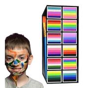 Yabauuop Pintura facial, pintura corporal para la piel, a base de agua, resistente a la suciedad y lavable, 12 campos de color con rotuladores de pincel, para mujeres, niñas, fiestas infantiles