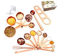 YAGGOOD Juego de 19 tazas y cucharas medidoras, cobre, color oro rosa, utensilios de cocina, juego de medición