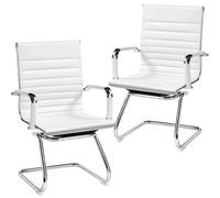 Yaheetech 2 Sillas de Oficina Silla de Recepción Ergonómicas en Blanco
