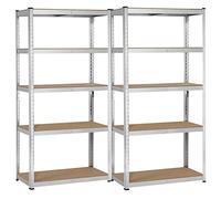 Yaheetech 2pcs Estanteria Metálica Almacenaje 180x90x40cm Carga 875kg Negro
