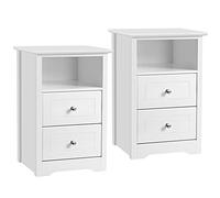 Yaheetech 2pcs Mesitas de Noche Blancas Mesilla de Noche