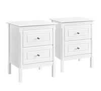 Yaheetech 2pcs Mesitas de Noche Blancas Mesillas de Noche