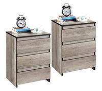 Yaheetech 2pcs Mesitas de Noche con 3 Cajones 45x35x60,5cm
