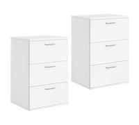 Yaheetech 2pcs Mesitas de Noche con 3 Cajones MDF 40x35x60 cm