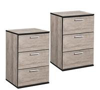 Yaheetech 2pcs Mesitas de Noche de Madera MDF Mesillas de Noche