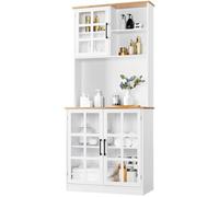 Yaheetech Alacena de Cocina Armarios Altos de Cocina 80x37x183cm Blanco